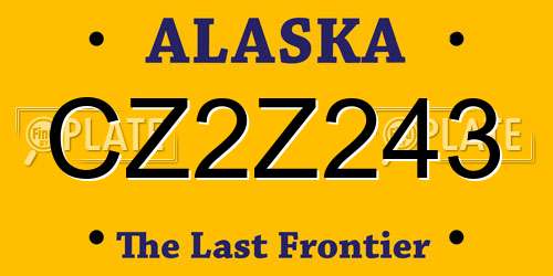 CZ2Z243 Alaska License Plate