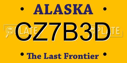 CZ7B3D Alaska License Plate
