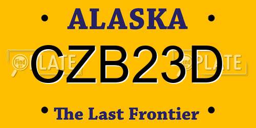 CZB23D Alaska License Plate