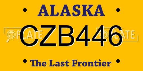 CZB446 Alaska License Plate