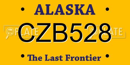 CZB528 Alaska License Plate