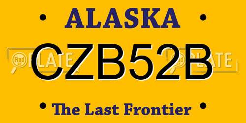 CZB52B Alaska License Plate