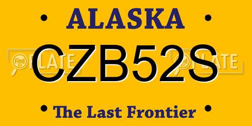 CZB52S Alaska License Plate