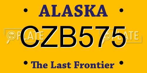 CZB575 Alaska License Plate