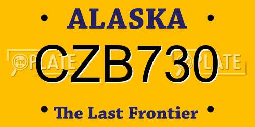 CZB730 Alaska License Plate