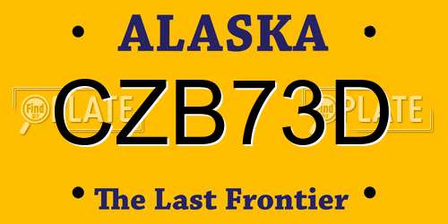 CZB73D Alaska License Plate