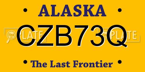 CZB73Q Alaska License Plate
