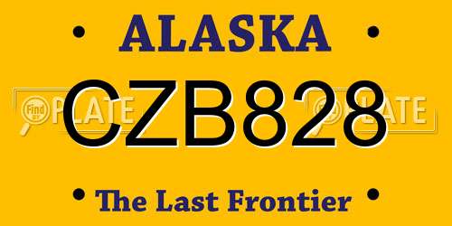 CZB828 Alaska License Plate