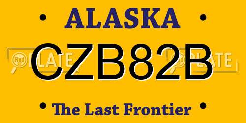 CZB82B Alaska License Plate