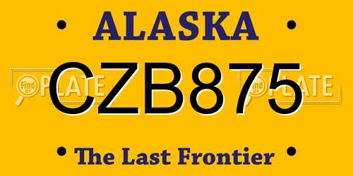 CZB875 Alaska License Plate