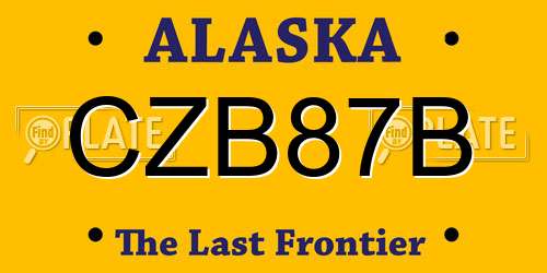 CZB87B Alaska License Plate