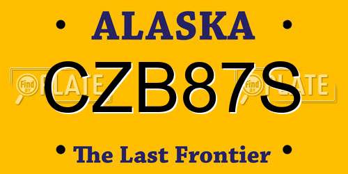 CZB87S Alaska License Plate