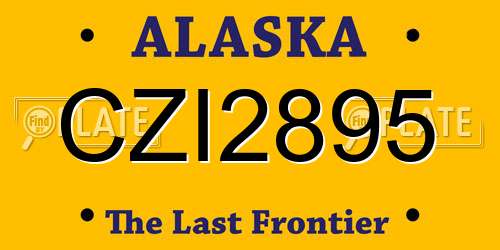 CZI2895 Alaska License Plate