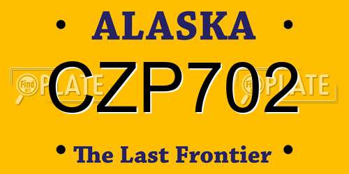 CZP702 Alaska License Plate