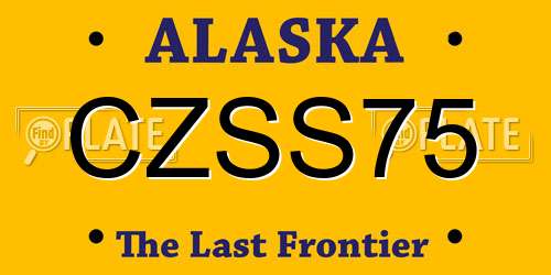 CZSS75 Alaska License Plate