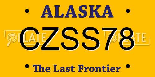 CZSS78 Alaska License Plate