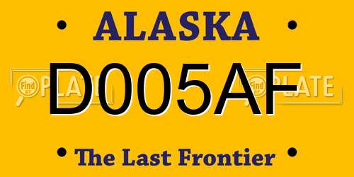 D005AF Alaska License Plate