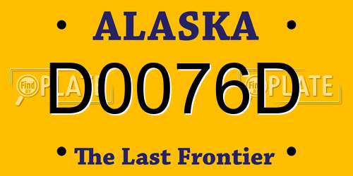 D0076D Alaska License Plate
