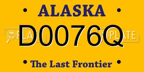 D0076Q Alaska License Plate