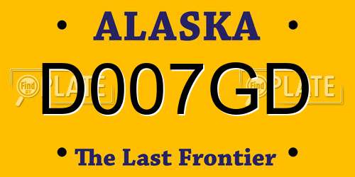 D007GD Alaska License Plate