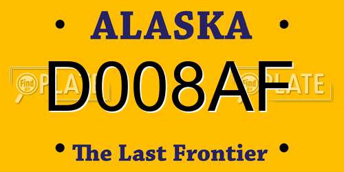 D008AF Alaska License Plate