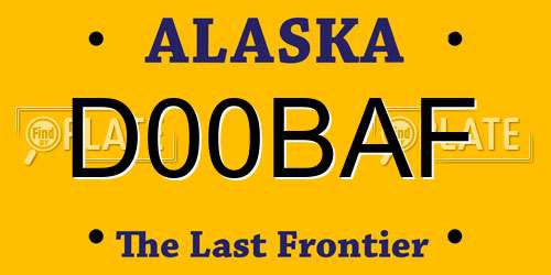D00BAF Alaska License Plate