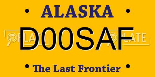 D00SAF Alaska License Plate