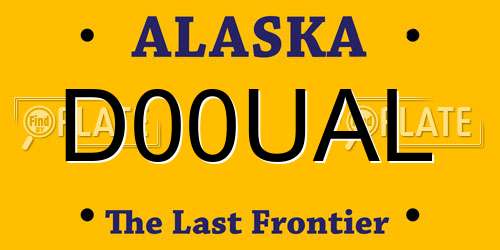 D00UAL Alaska License Plate