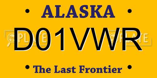 D01VWR Alaska License Plate