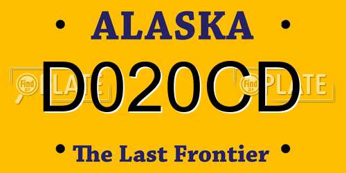 D020CD Alaska License Plate