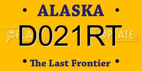 D021RT Alaska License Plate