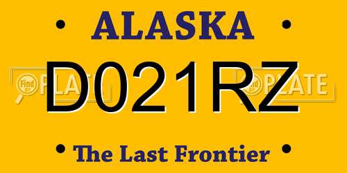D021RZ Alaska License Plate