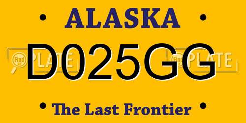 D025GG Alaska License Plate