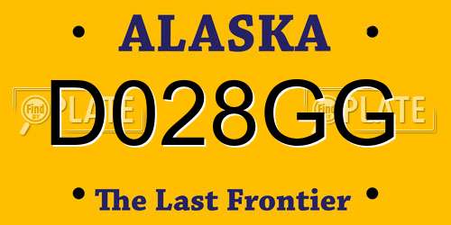 D028GG Alaska License Plate