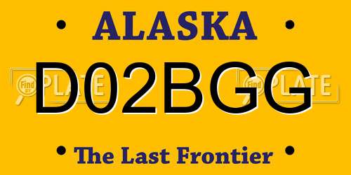 D02BGG Alaska License Plate