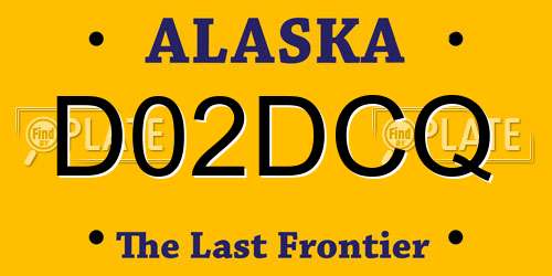 D02DCQ Alaska License Plate