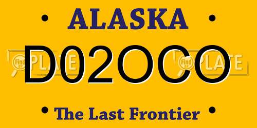 D02OCO Alaska License Plate