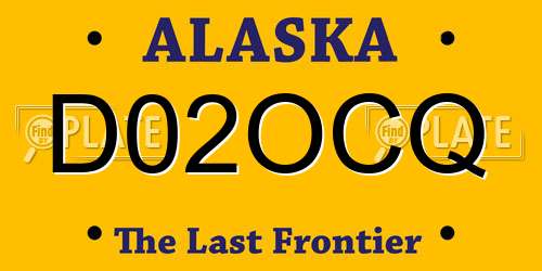 D02OCQ Alaska License Plate