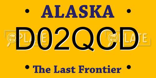 D02QCD Alaska License Plate
