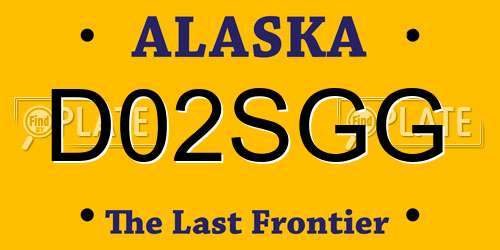 D02SGG Alaska License Plate