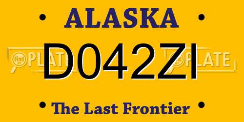D042ZI Alaska License Plate