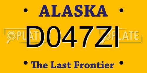 D047ZI Alaska License Plate
