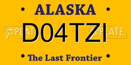D04TZI Alaska License Plate