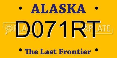 D071RT Alaska License Plate