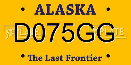 D075GG Alaska License Plate