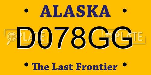 D078GG Alaska License Plate