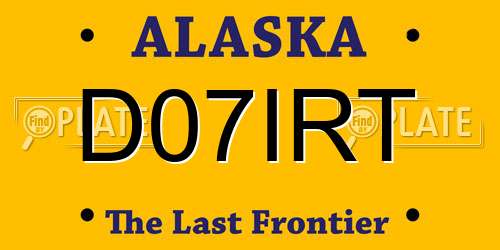 D07IRT Alaska License Plate