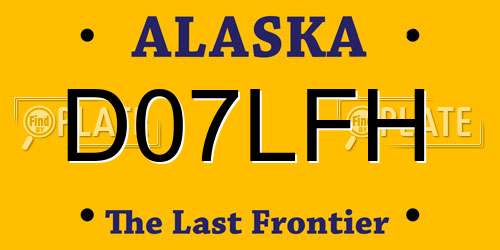 D07LFH Alaska License Plate