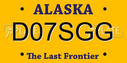 D07SGG Alaska License Plate