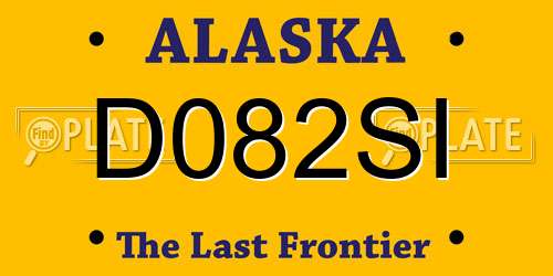 D082SI Alaska License Plate